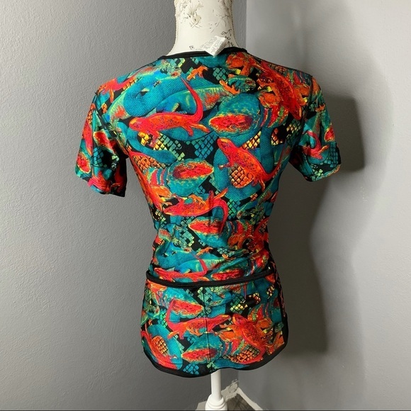 Vintage Speedo Swim Top Bright Iguana Print Medium - Picture 3 of 4
